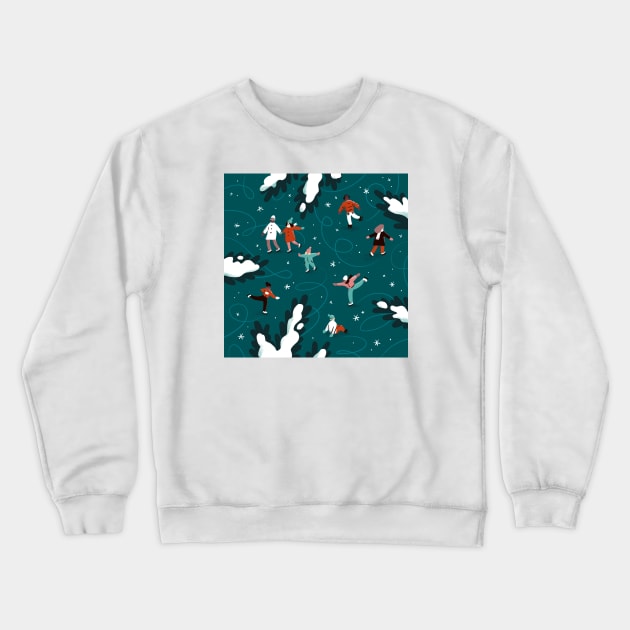 Ice skating Crewneck Sweatshirt by SashaKolesnik